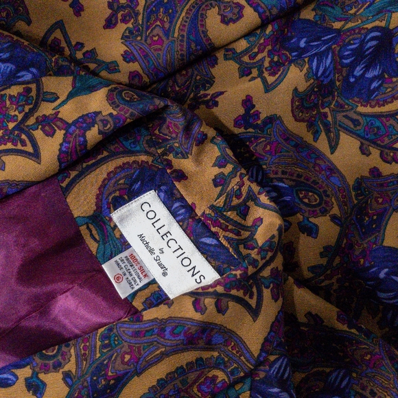 Vintage 90s Michelle Stuart Eclectic Paisley Oversized Blazer - Picture 6 of 6